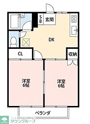 MKハイム 2DKの間取図画像