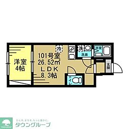 メゾン トールモンド八千代中央 1LDKの間取図画像