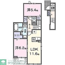メゾン・ド・リュミエールIII 2LDKの間取図画像