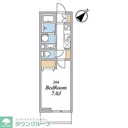 ウィンドテラス船橋宮本A棟 1Kの間取図画像