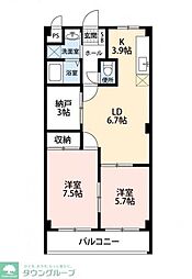 プロニティハイム 2SLDKの間取図画像