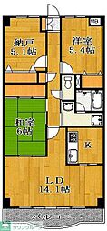 メイプル稲毛 2SLDKの間取図画像