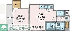 カンファタブル緑が丘 1LDKの間取図画像