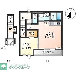 Azure 1LDKの間取図画像