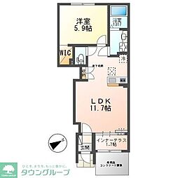 ソル・ルーベル 1LDKの間取図画像