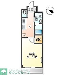 エステルナ 1Kの間取図画像