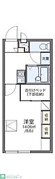 レオパレスソレイユ2 1Kの間取図画像