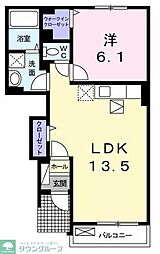 パッシィオーネM 1LDKの間取図画像