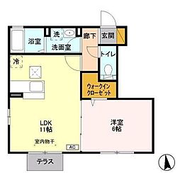 アークTOWA 1LDKの間取図画像