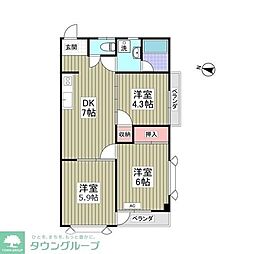 セントラルメゾン茂原1 3SDKの間取図画像