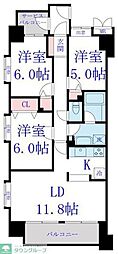 ダイアパレスおゆみ野2グランシャリオ 3LDKの間取図画像