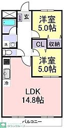ルミエル稲毛 2LDKの間取図画像