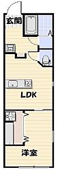 Like作草部2nd 1LDKの間取図画像