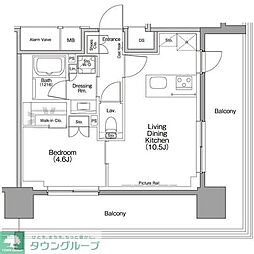 ザ・パークハビオ行徳駅前 1LDKの間取図画像