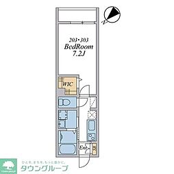 ウィンドテラス八千代台北1 1Kの間取図画像