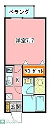メルローズ・プレイス 1Kの間取図画像