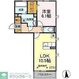 エスペランサD 1LDKの間取図画像