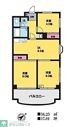 ローヤル・ビュー 3DKの間取図画像