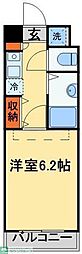 ラ・コート・ドール津田沼 1Kの間取図画像