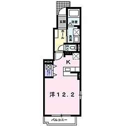 カルムメゾン 1Kの間取図画像