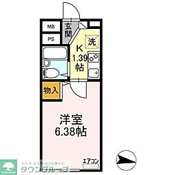 東亜ハーモニー蘇我 1Kの間取図画像
