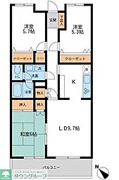 コリンヌ津田沼 3LDKの間取図画像