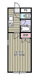 西千葉ハイリビング七番館 1Kの間取図画像