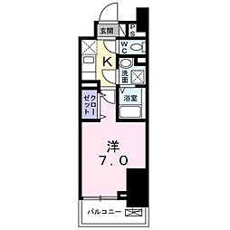 ジョリシャルマン 1Kの間取図画像