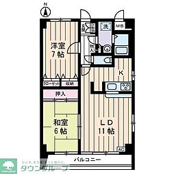 ガーデンヴィラクレセント 2LDKの間取図画像