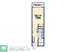千葉市稲毛区小仲台7丁目アパート 1Kの間取図画像