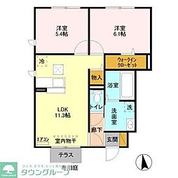 ステアヒルズ1 2LDKの間取図画像