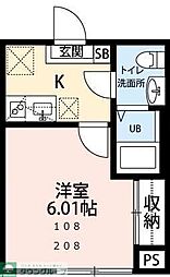 BRIX葛城 1Kの間取図画像
