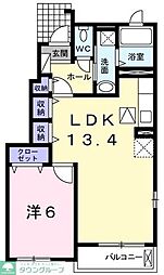 カレントハウス 1LDKの間取図画像