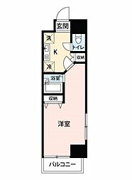 エスペランサK2 1Kの間取図画像