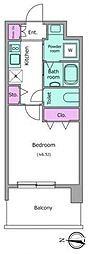 レジディア船橋1 1Kの間取図画像