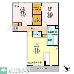 ベイサイドテラスANNEX-B 2LDKの間取図画像