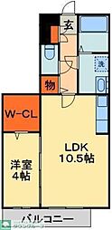 ロジュマンミヤカイドウC棟 1LDKの間取図画像