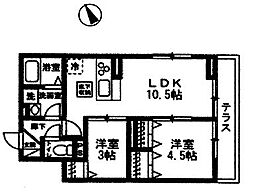 グランデュール新検見川 2LDKの間取図画像