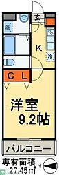 オリエンタルコート幕張本郷 1Kの間取図画像