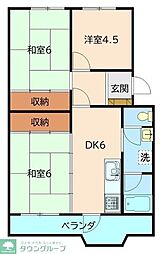 京成サンコーポ三山3号棟 3DKの間取図画像