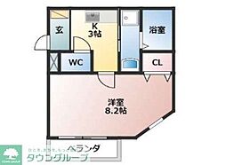 アレッタ長洲 1Kの間取図画像