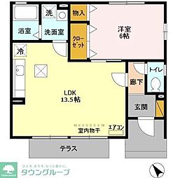 プレジール 1LDKの間取図画像