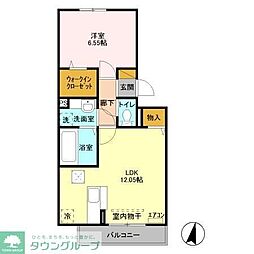 クロシェット1番館 1LDKの間取図画像