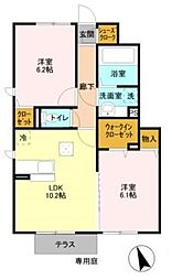 ハーリンガムコート都賀C 2LDKの間取図画像