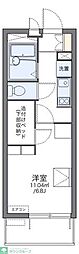 レオパレスクローバー 1Kの間取図画像