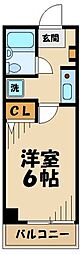 多摩都市モノレール 大塚・帝京大学駅 徒歩10分の賃貸マンション 3階1Kの間取り