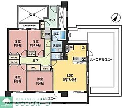 JR横浜線 淵野辺駅 徒歩15分の賃貸マンション 6階4LDKの間取り