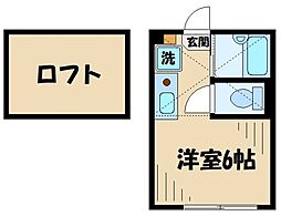 プライムテラス相模大野 1階ワンルームの間取り