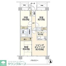 ディナ・スカーラ南橋本 3階3LDKの間取り