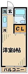 小田急小田原線 町田駅 徒歩18分の賃貸アパート 2階ワンルームの間取り